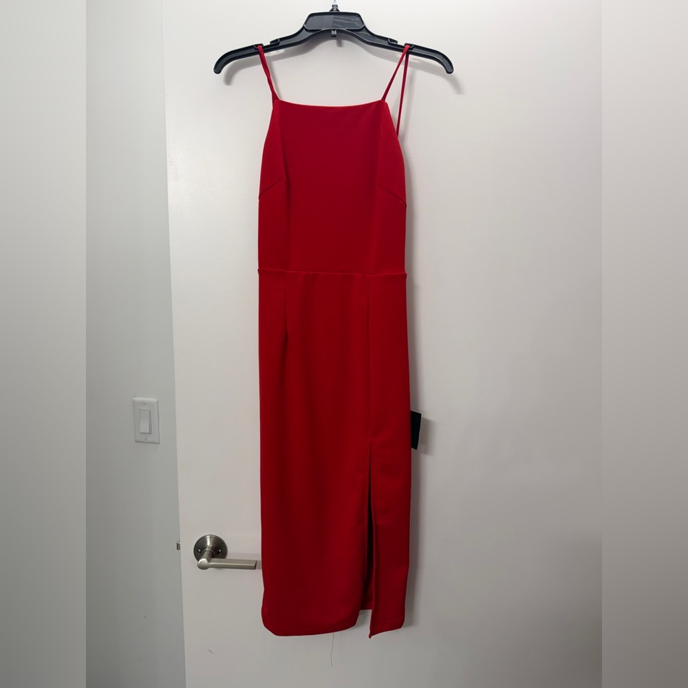 Lulu’s Red Backless Midi Dress